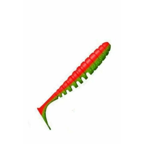 Приманка ZUB-SHAD 100 мм, 4 шт, цвет 035 красный верх-зеленый низ