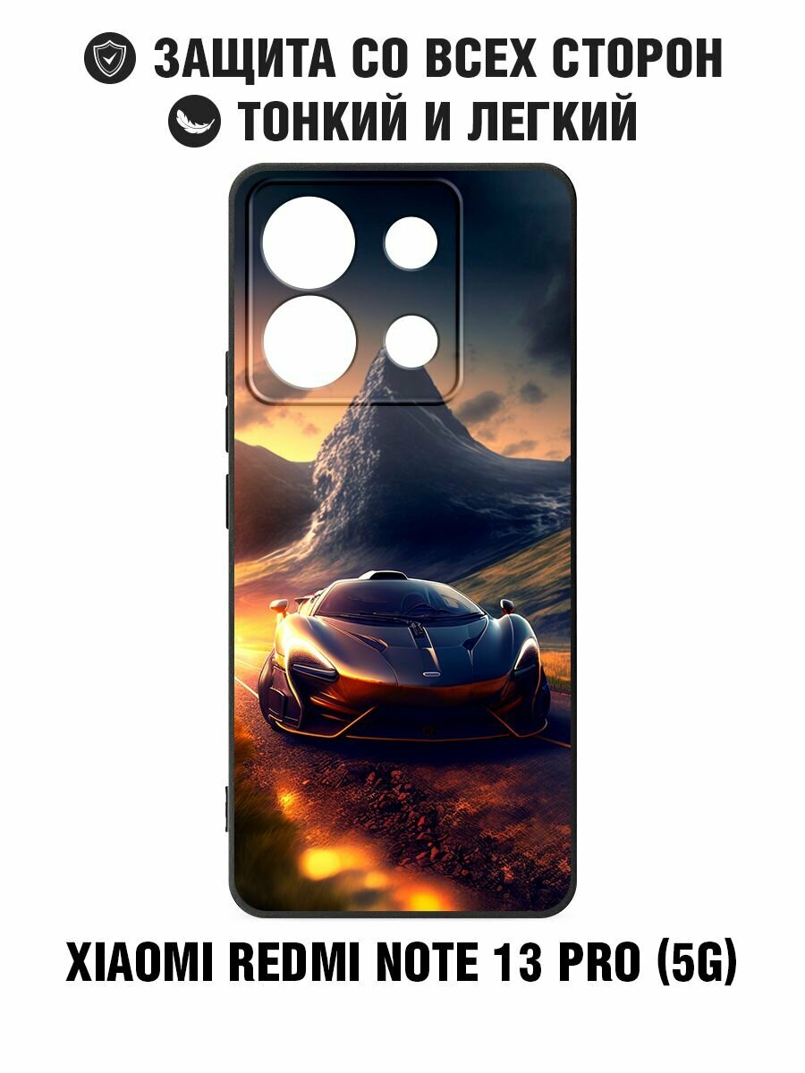 Силиконовый чехол для Xiaomi Redmi Note 13 Pro (5G) / Сяоми Редми Ноут 13 Про (5Джи) DF xiCase-99 (black) Art1017 цветной бампер, противоударный, с картинкой