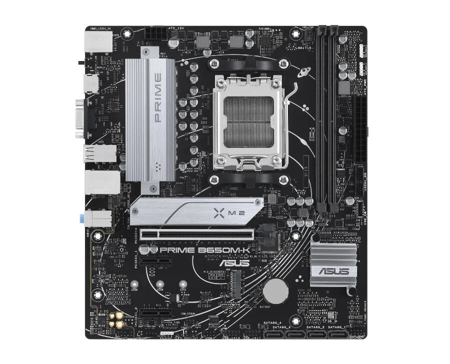 Материнская плата Asus Prime B650M-K (SocketAM5, AMD B650, mATX,2DDR5,2M.2, PCI-E16,2PCI-E, VGA, HDMI, PC6400)