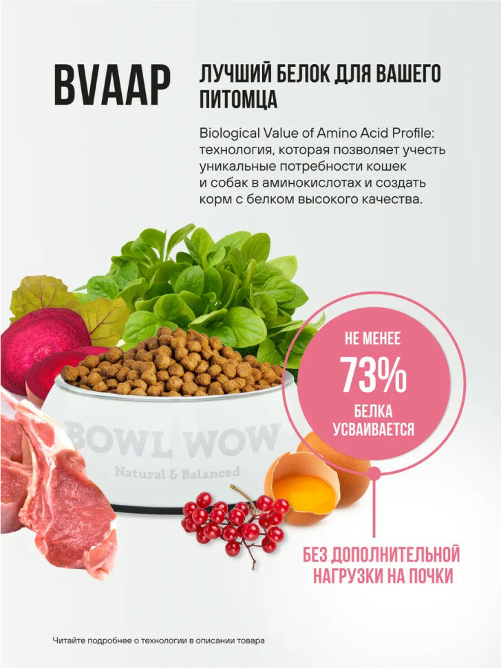 BOWL WOW Fresh Meat сухой корм для взрослых стерилизованных кошек с ягненком, курицей и клюквой - 400 г — фото 1