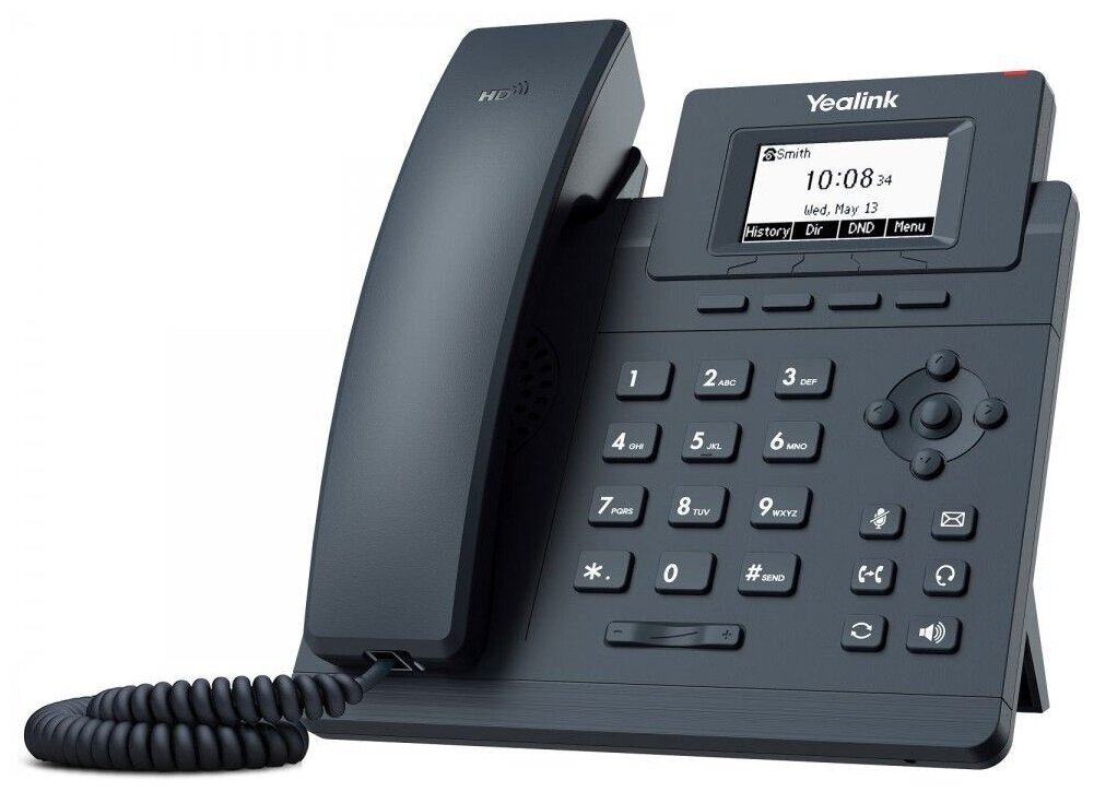 Телефон IP Yealink SIP-T30P с блоком питания черный (SIP-T30P)