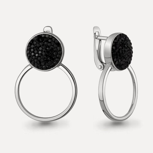 Изображение товара Серьги, серебро, 925 проба, родирование, кристалл