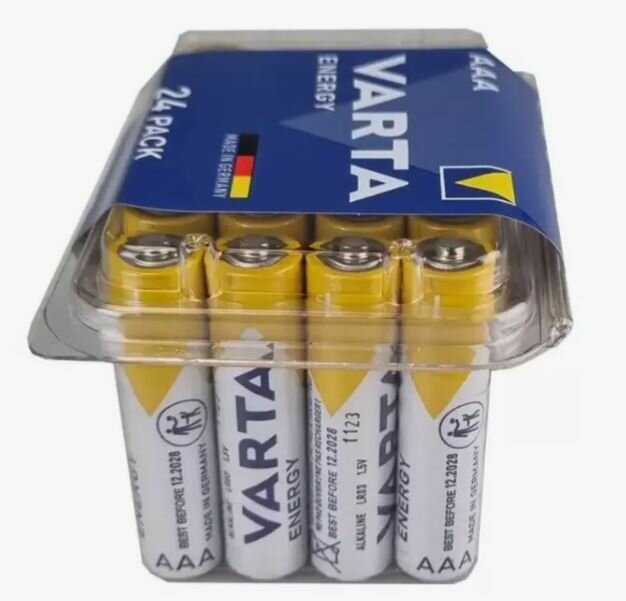Батарейка щелочная VARTA Energy LR03 AAA мизинчиковая, 1 упаковка 24 штуки — фото 1