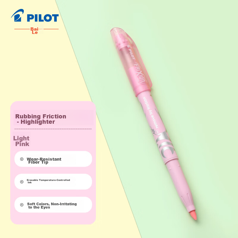 PILOT Erasable Highlighter Natural Color Series Color Frixion Marker Highlighting Pen SW-FL Slanted Tip Light Pink Single Pen