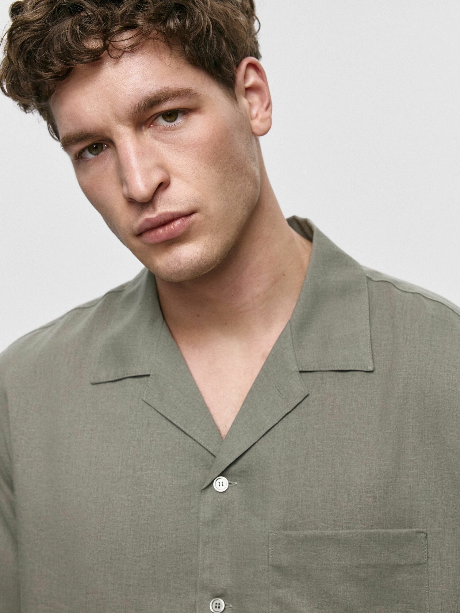 Рубашка Sela Рубашка мужская, размер L, светлый хаки — фото 1