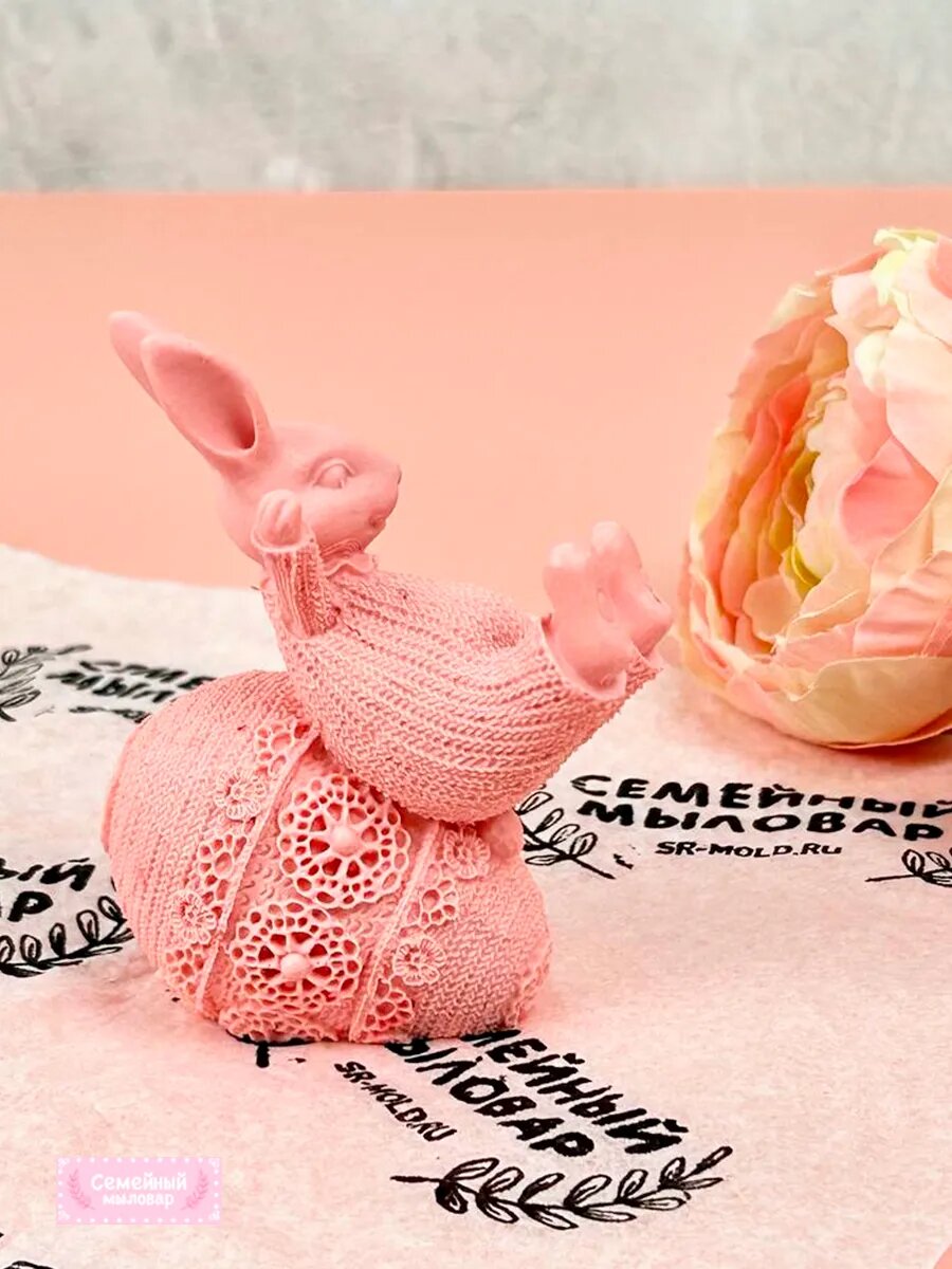 Силиконовая форма / молд для свечей и мыла Кролик — фото 1