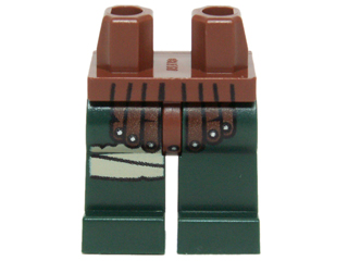 Hips and Dark Green Legs with Reddish Brown Leather Armor and Tan Knee Wrappings on Right Leg Pattern, 970c80pb03 Reddish Brown U
