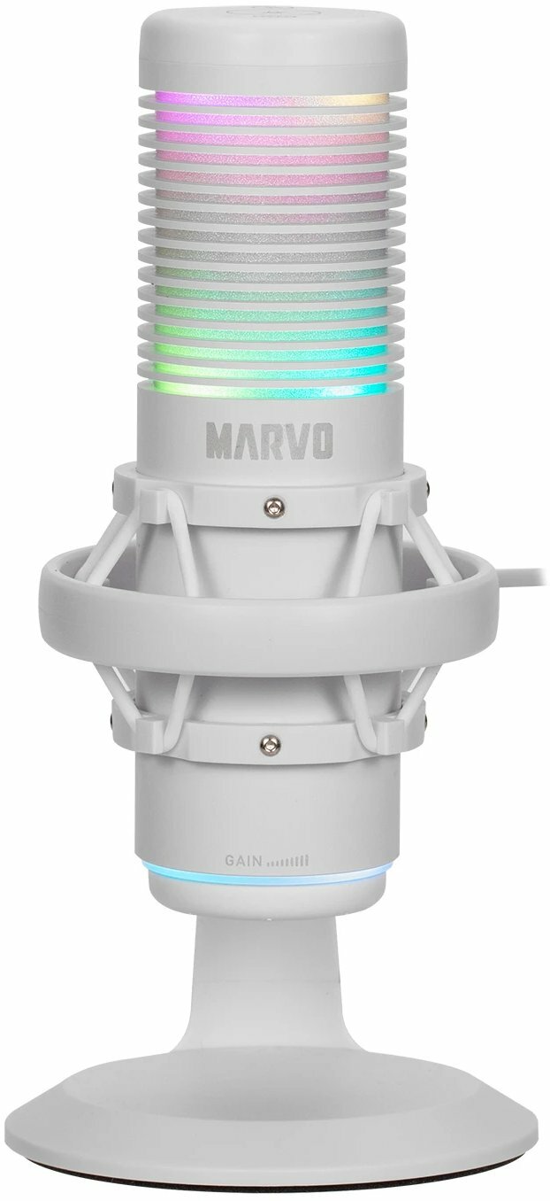 Микрофон Marvo MIC-07, проводной, электретный, для компьютера, RGB-подсветка