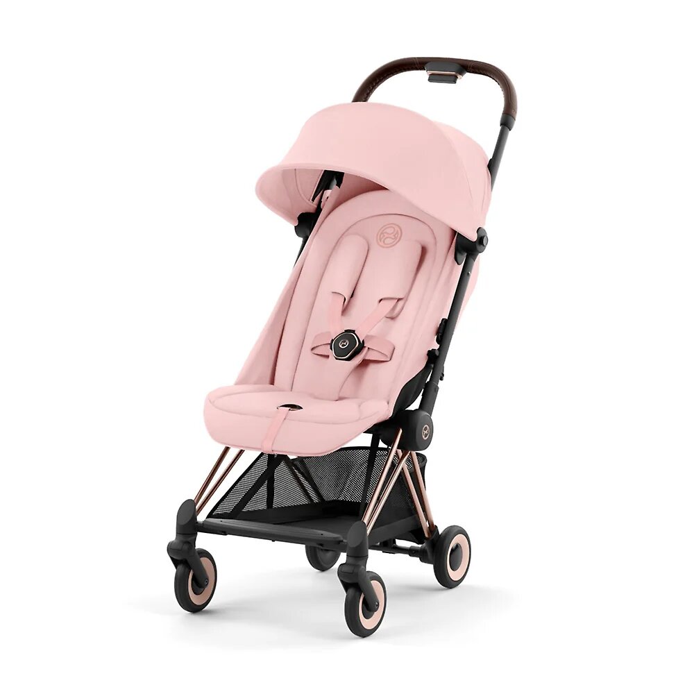 Прогулочная коляска Cybex Coya, цвет Peach Pink / Rose Gold (Розовый / Золотистое шасси)