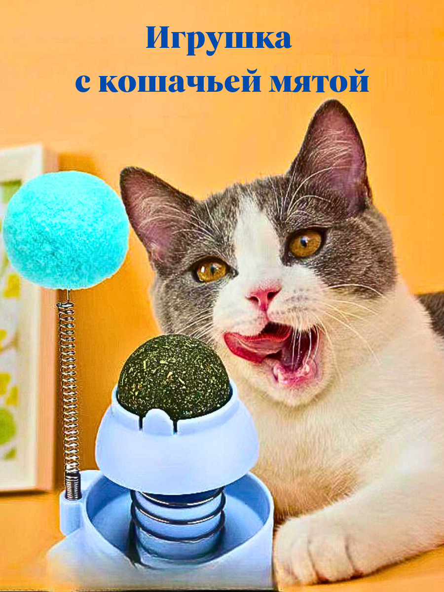 Игрушки для кошки котят с кошачьей мятой дразнилка на пружинке