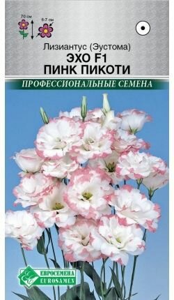 Лизиантус (Эустома ) ЭХО F1 пинк пикоти / 5 драже х 1 упаковка/ Евросемена