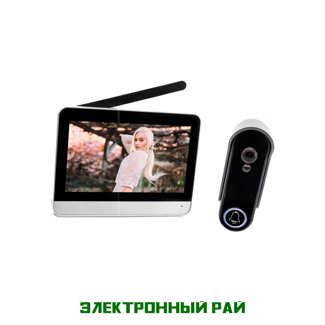 Комплект радиоканальный видеодомофон с записью на SD карту и вызывной панелью - SkyNet 900-TFT: HD монитор 7 дюймов вызывная панель с камерой 2MP и ф