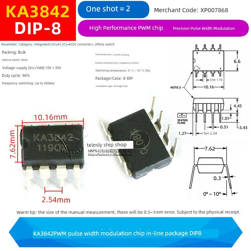 KA3842 ШИМ контроллер, DIP8 – экономичное решение для управления питанием