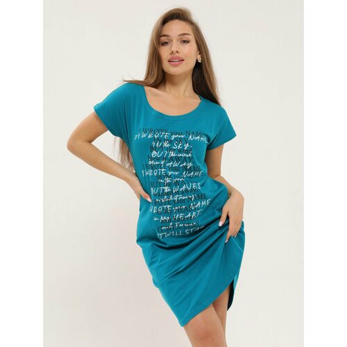 фото Туника buy-tex.ru женская домашняя, размер 58, изумруд