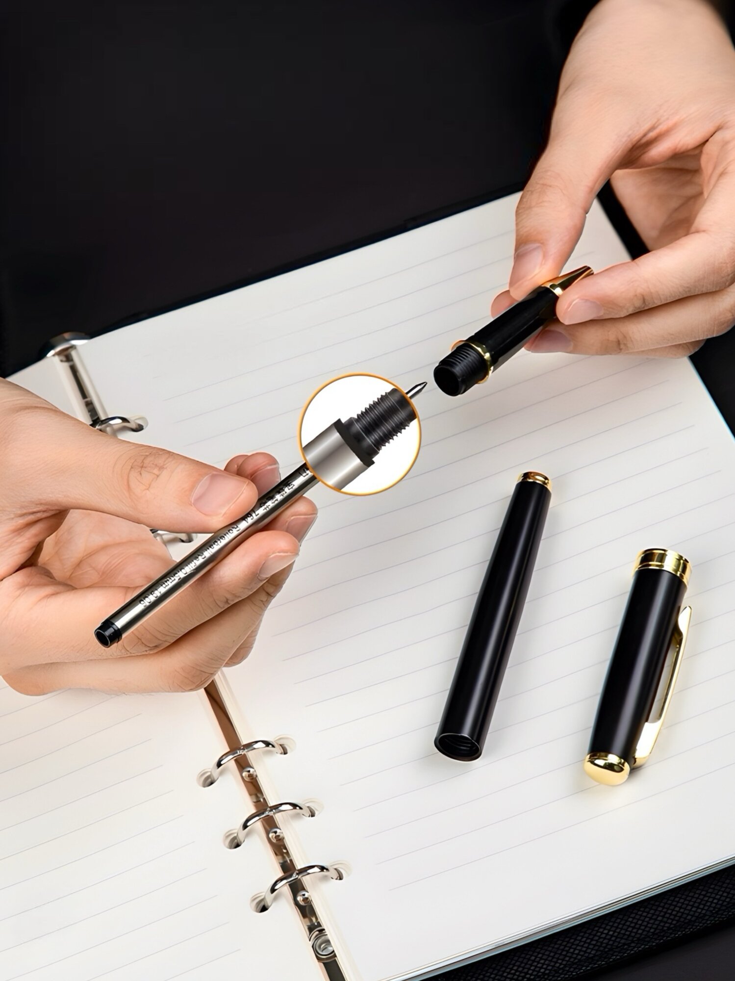 Картинки Стержень гелевый для ручки Xiaomi Deli S153 (цвет - черный, 1 шт.)