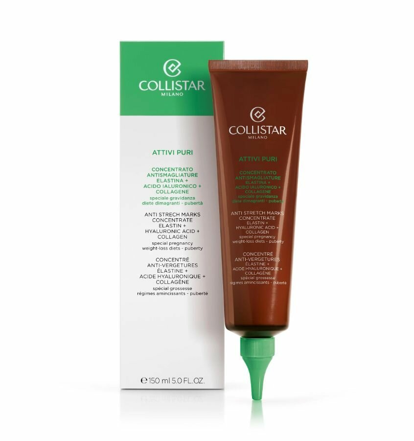 Collistar  Anti Stretch Marks Concentrate Hyaluronic Acid  Elastin  Collagen Концентрат для эффективного лечения растяжек  150мл