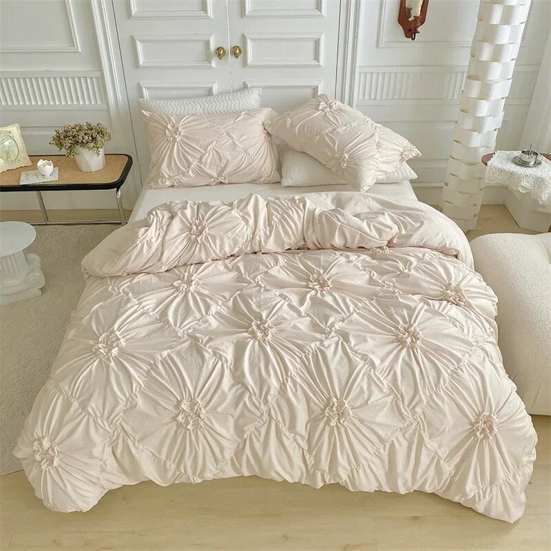 Комплект постельного белья из полиэстера и хлопка King Size 3 шт, 200x230cm, Бежевый