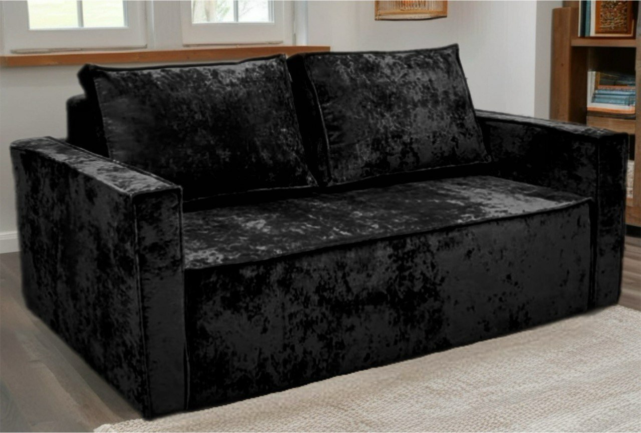 Диван-кровать LOFT MINI, антивандальный, черный велюр OWN, 145 x 90 x 80 см