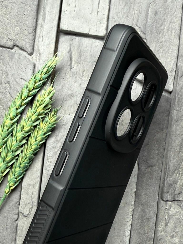 Защита Для Ноутбуков Xiaomi Чехол противоударный для Xiaomi Redmi Note 14 Pro / Poco X7 ( Сяоми Редми Ноут 14 Про / Поко Х7 ) с защитой камеры, черный матовый