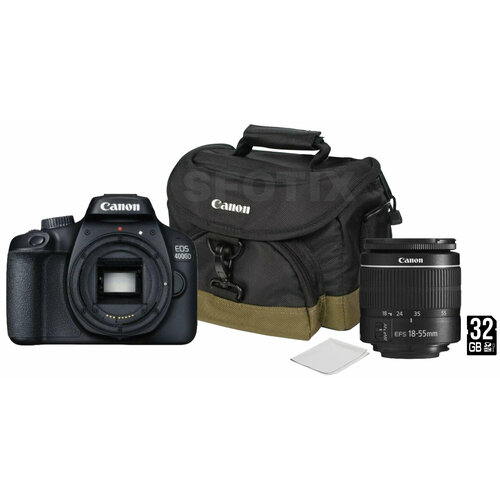 Фотоаппарат Canon EOS 4000D Pro Travel Kit 18-55 III сумка Canon Custom Gadget Bag 100EG карта памяти 32GB 46538₽