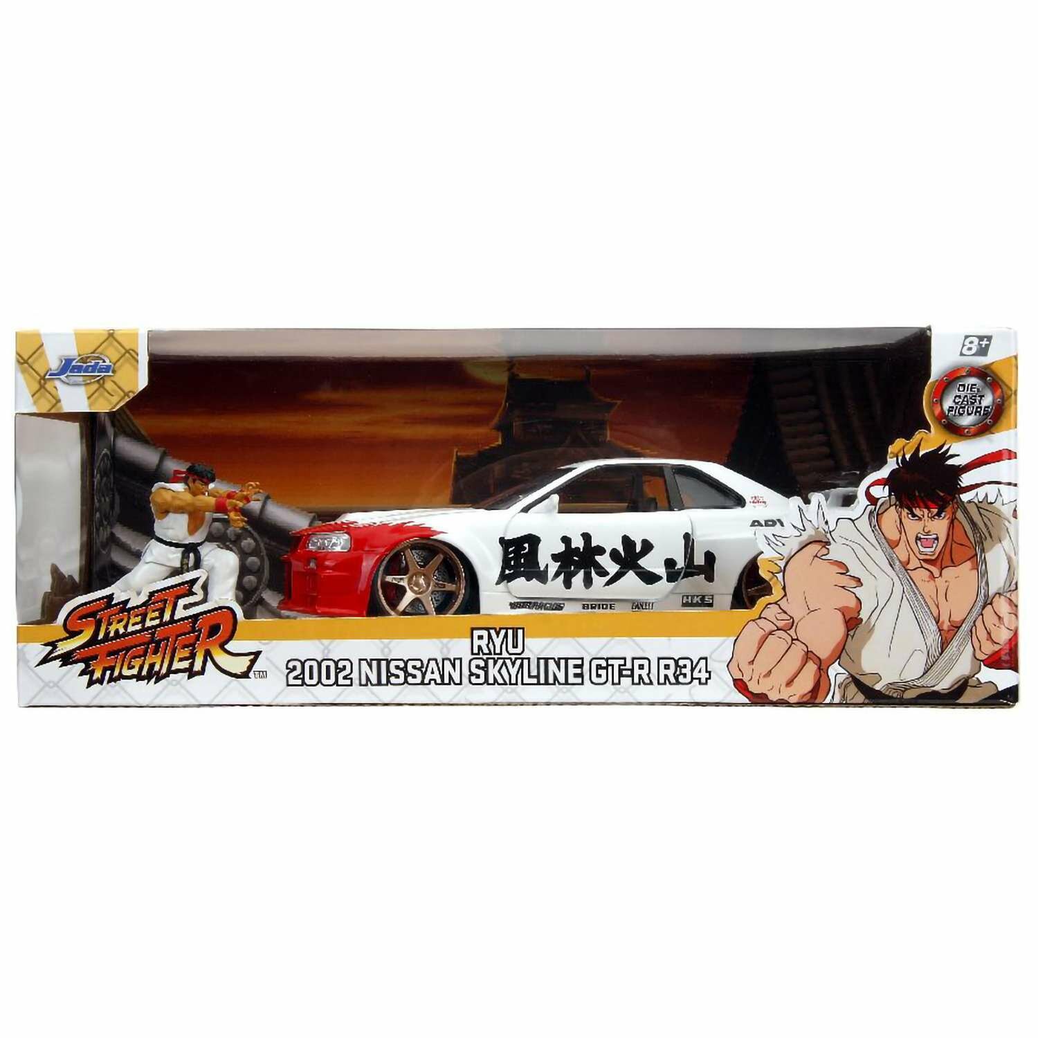 Машинка с фигуркой Голливудские аттракционы 1:24 Street Fighter II Рю