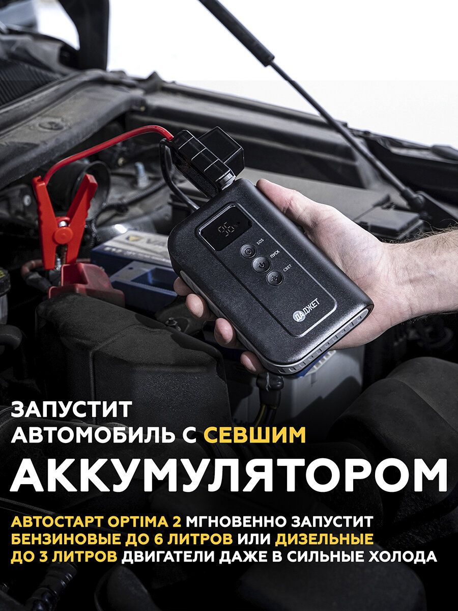 Пусковое устройство Автостарт OPTIMA 2, Пуско-зарядное устройство 12 000 мАч — фото 1