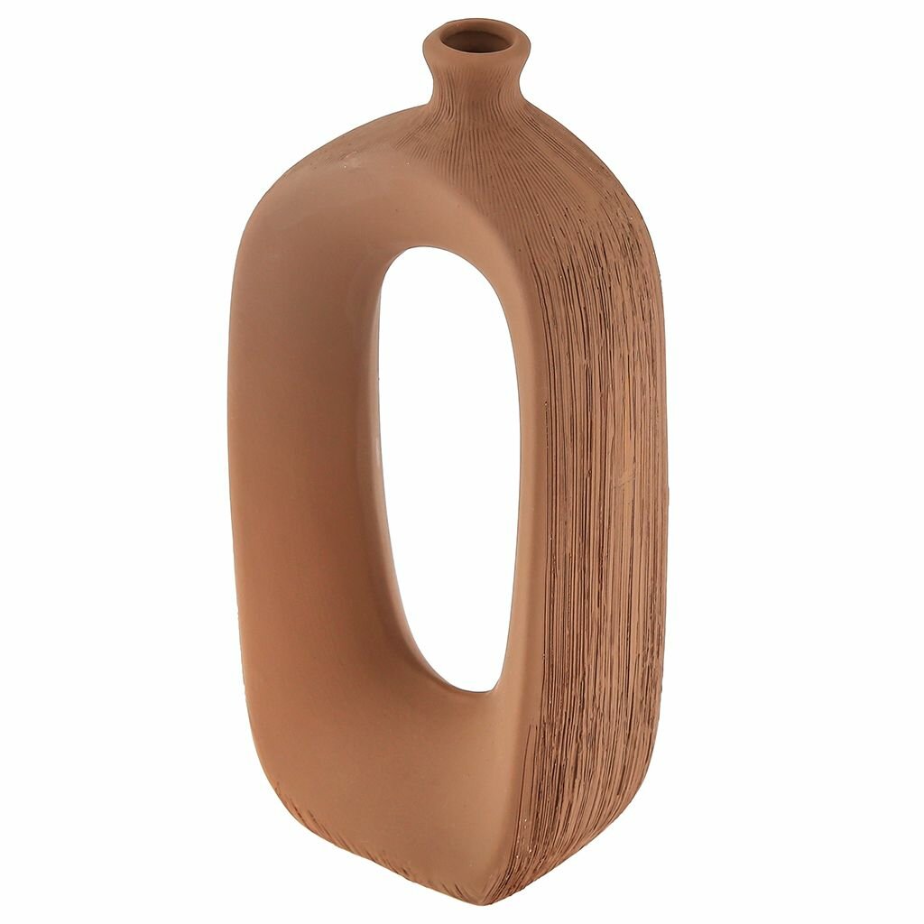 Ваза настольная керамическая "Эфиопия" 300мл, капучино, матовая, фактурная глазурь — фото 1