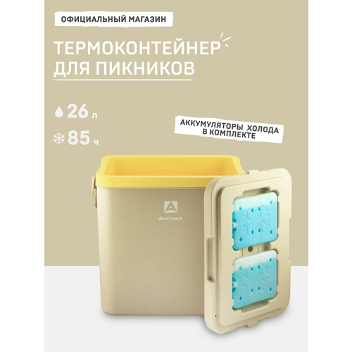 Термоконтейнер большой с ручкой 26 л/Арктика 2200/термобокс для еды