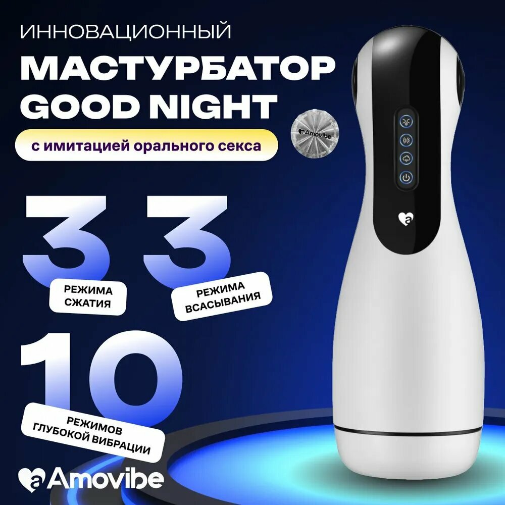 Инновационный мастурбатор Good night с имитацией орального секса (белый)