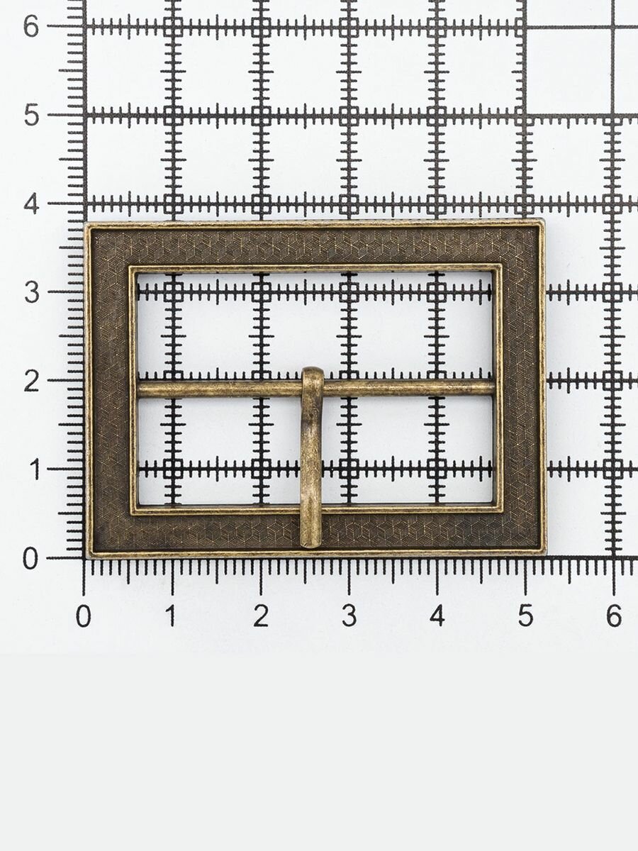 Пряжка для ремня металлическая, 40 мм, прямоугольная, Айрис (бронза) — фото 1