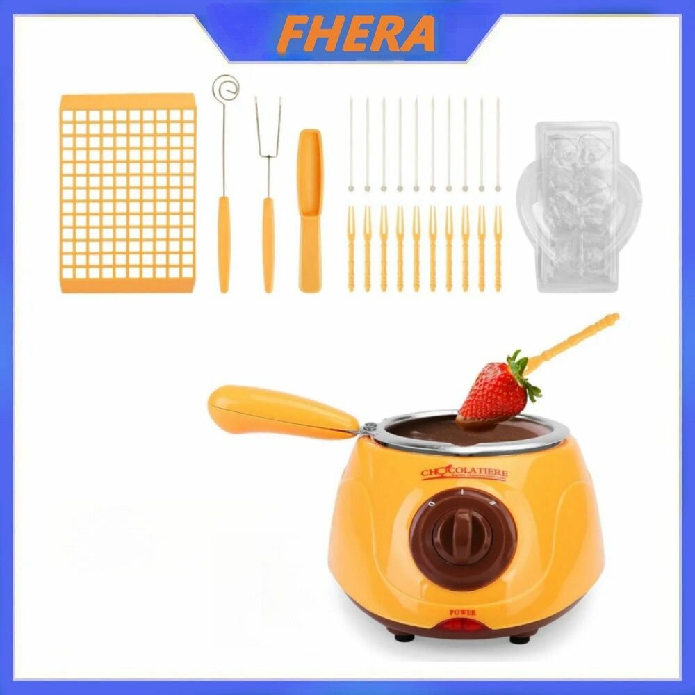 Аппарат для горячего шоколада розовый Фондюшница шоколадный фонтан электрические