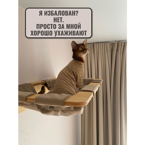 Гамак для кошки Hunnkatt "Chill out V2" настенный, ткань съемная, для больших пород кошек