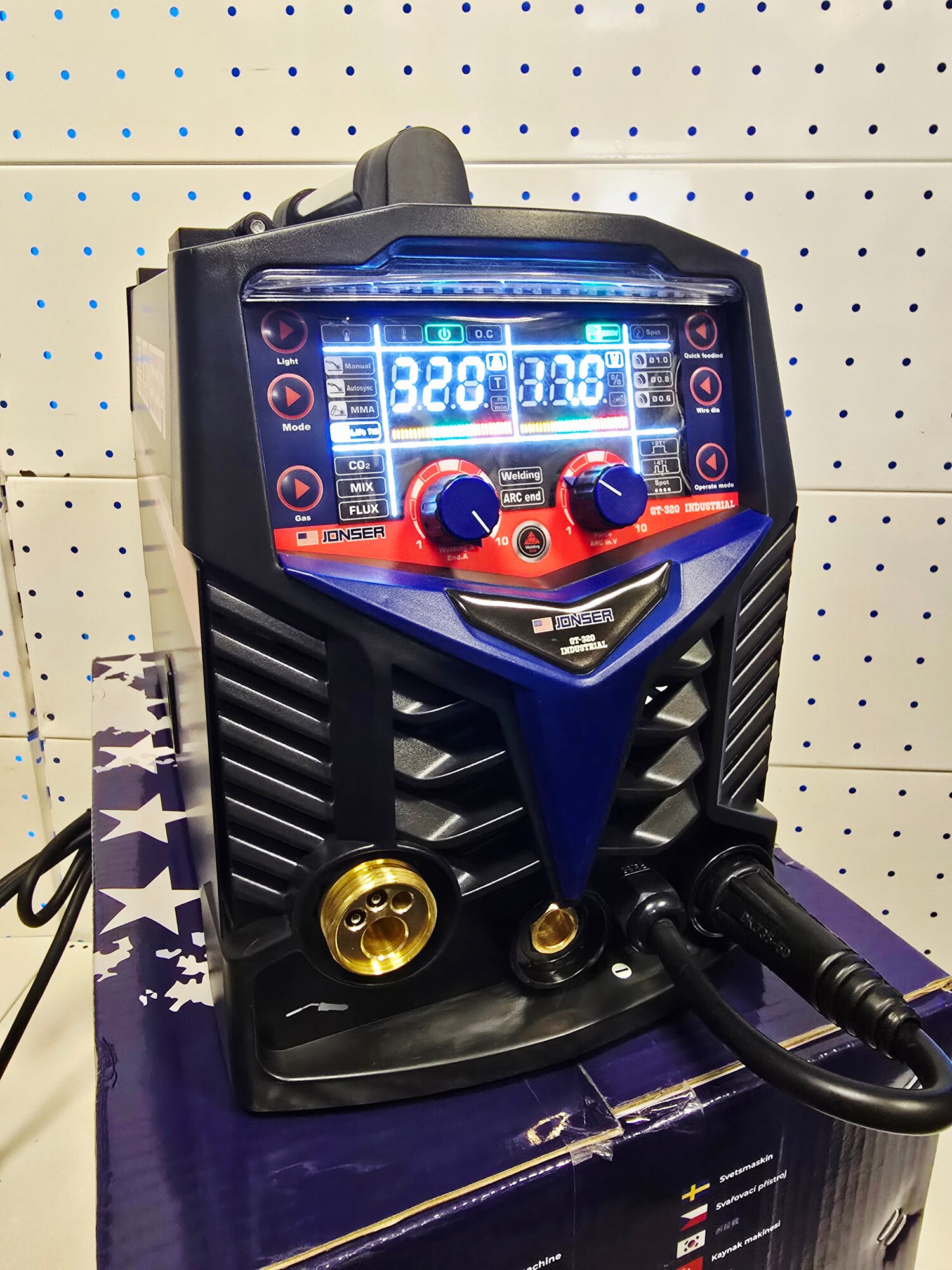 Сварочный полуавтомат Jonser GT-320, 7 в 1, MMA/MIG/MAG/LIFT TIG/SPOT/2T/4T/SYNERGY управление, 20-320А