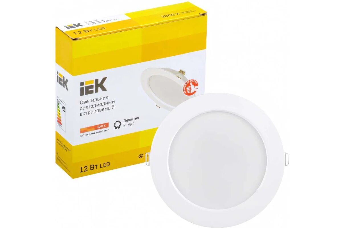 Светильник IEK ДВО 1613 LED, белый, круг, 12Вт, 3000К, IP20 LDVO0-1613-12-3000-K01