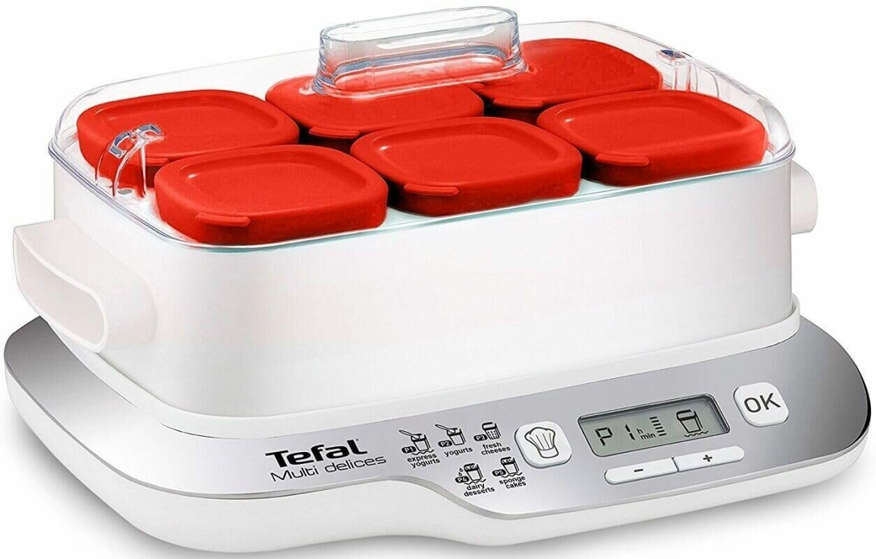 Йогуртница Tefal Multi Delices Express YG660132 6 стеклянных баночек 450 Вт