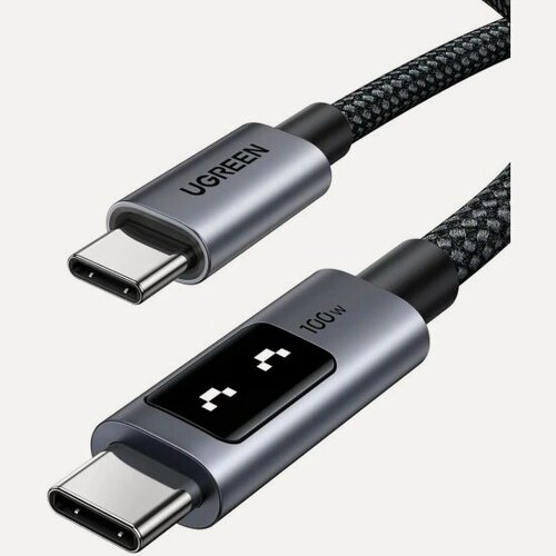 Изображение товара Кабель Ugreen L509, UNO, USB-C 2.0 (m) - USB-C 2.0 (m), Robot, 5A, 2м, черный/серый (35512)