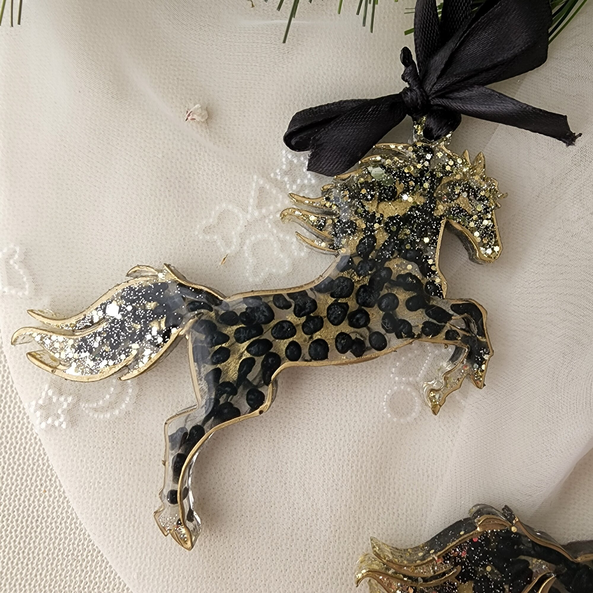 Елочная игрушка " Огненная лошадь" ручной работы символ нового 2026года