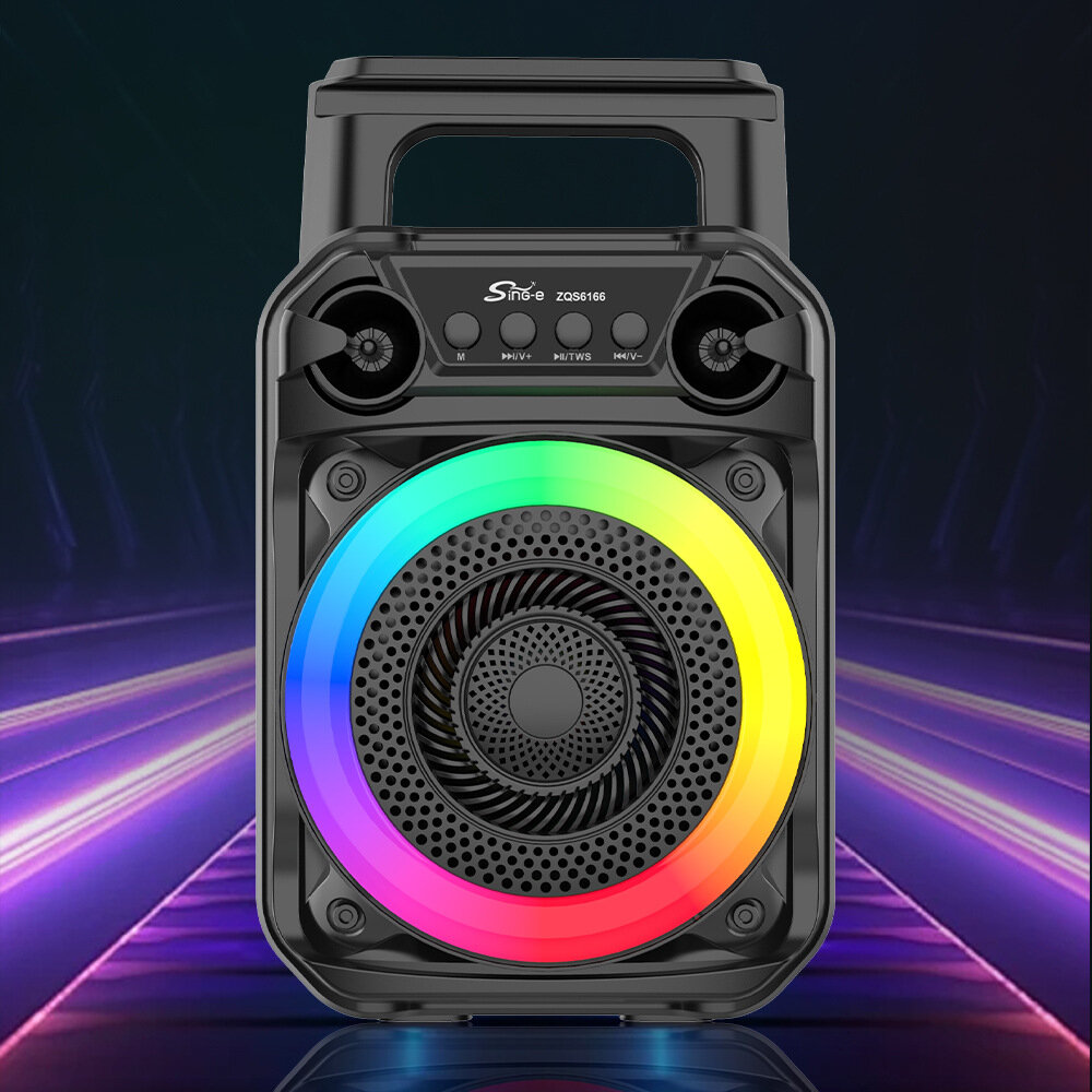 Динамик Sing-e "ZQS6166", RGB, портативный, наружный, с микрофоном — фото 1