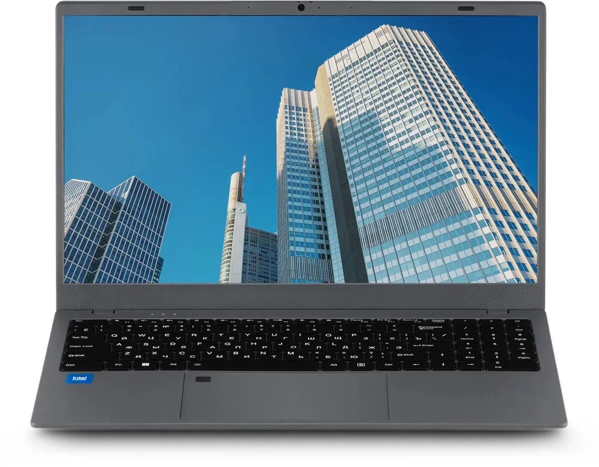 Ноутбук AZERTY Novel AZ-1514 15.6", IPS, Intel Celeron N5095 2ГГц, 4-ядерный, 16ГБ DDR4, 256ГБ SSD, Intel UHD Graphics, Windows 11 Pro, темно-серый [120-0711]