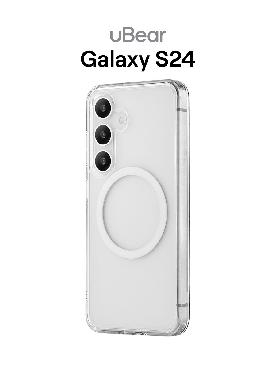 Чехол для Samsung Galaxy S24 uBear Real Mag Case, со встроенным магнитом, прозрачный