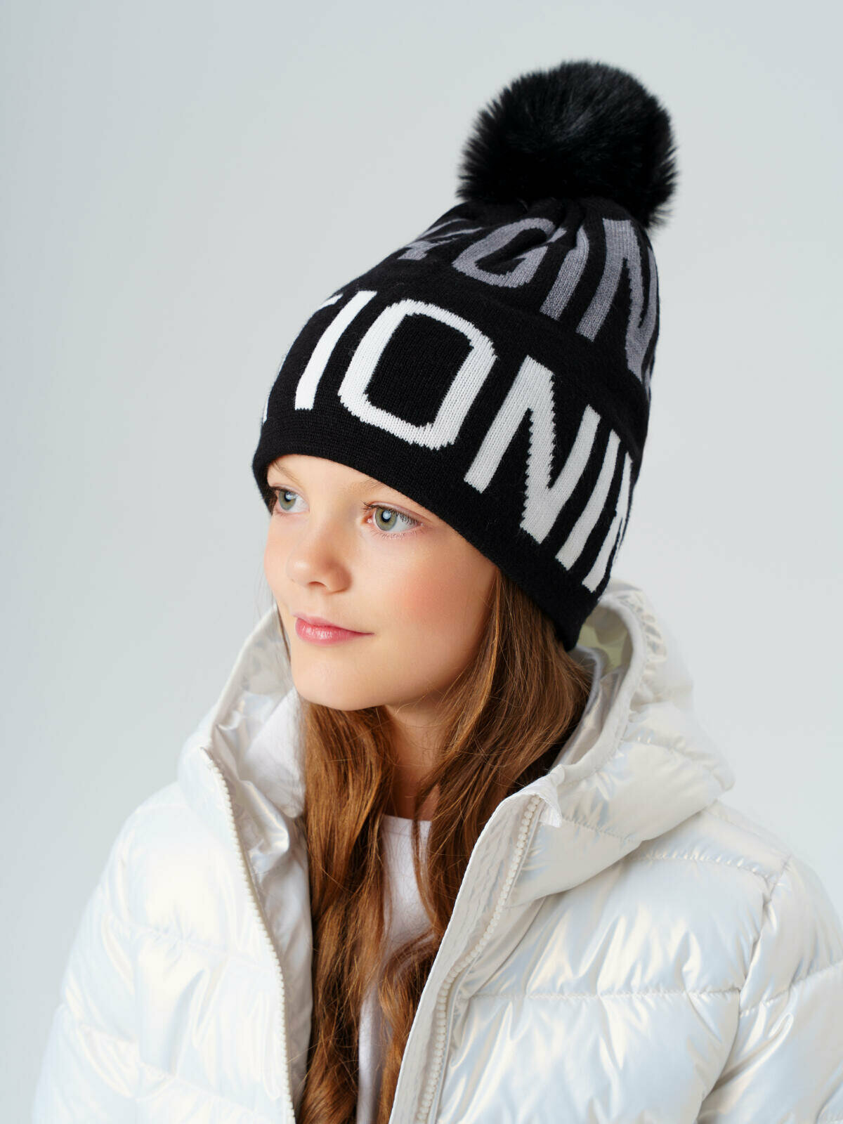 Шапка playToday для девочек размер 56 черный