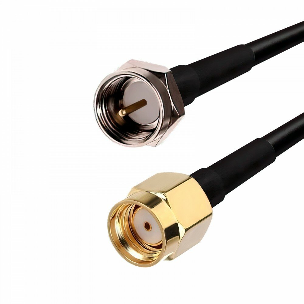Кабельная сборка F-male - RP Sma-male 1 м, кабель 5D-FB CCA