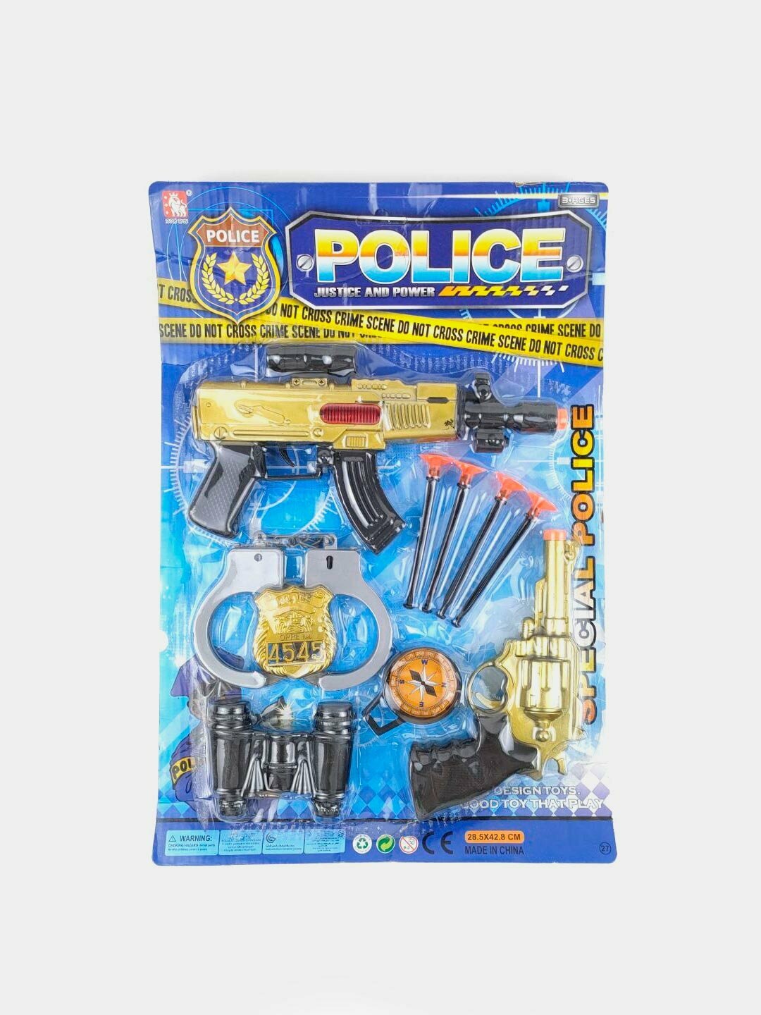 Игровой набор полицейского, автомат, револьвер, наручники, для детей от 3 лет, ролевые игры Код. 01639