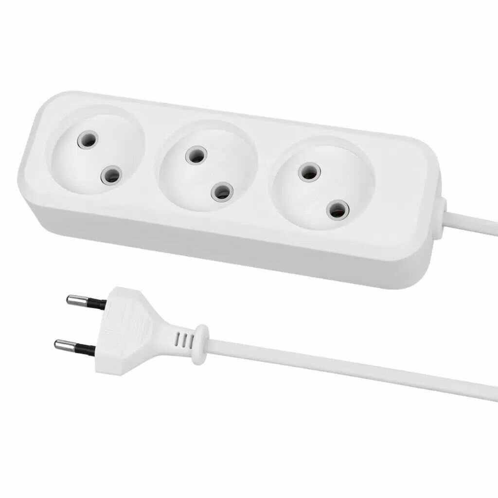 Удлинитель 3 гнезда 3 м без заземления 10 А 2300 Вт белый TDM Electric Народный SQ1303-1311