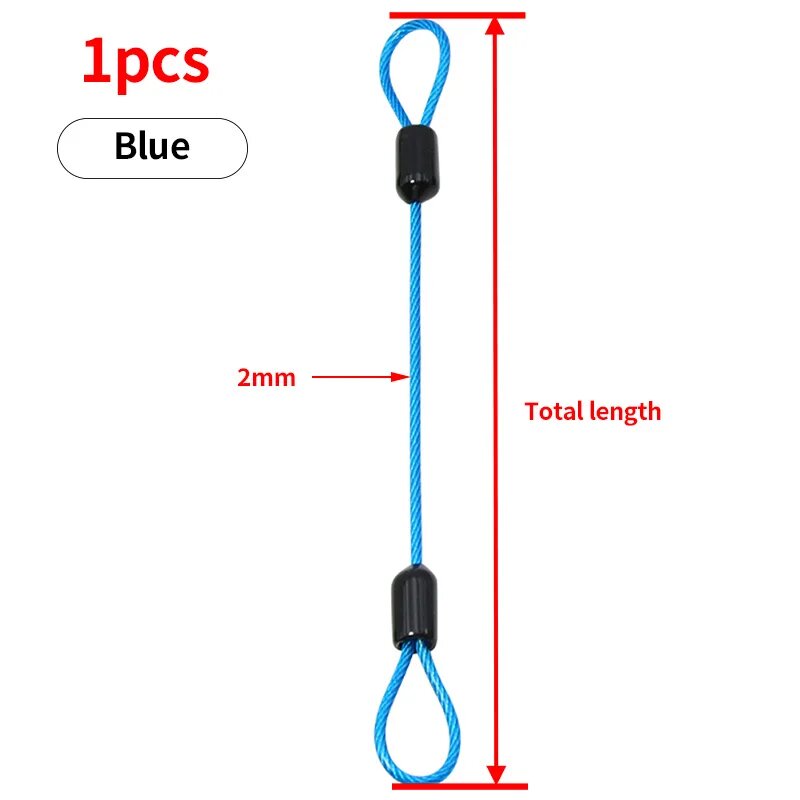 Цветной трос из нержавеющей стали с кольцом Blue X1PCS 300mm