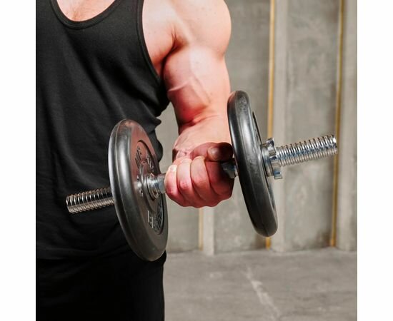 Гриф гантельный (хромированный) 400 мм / диаметр 30 мм — фото 1