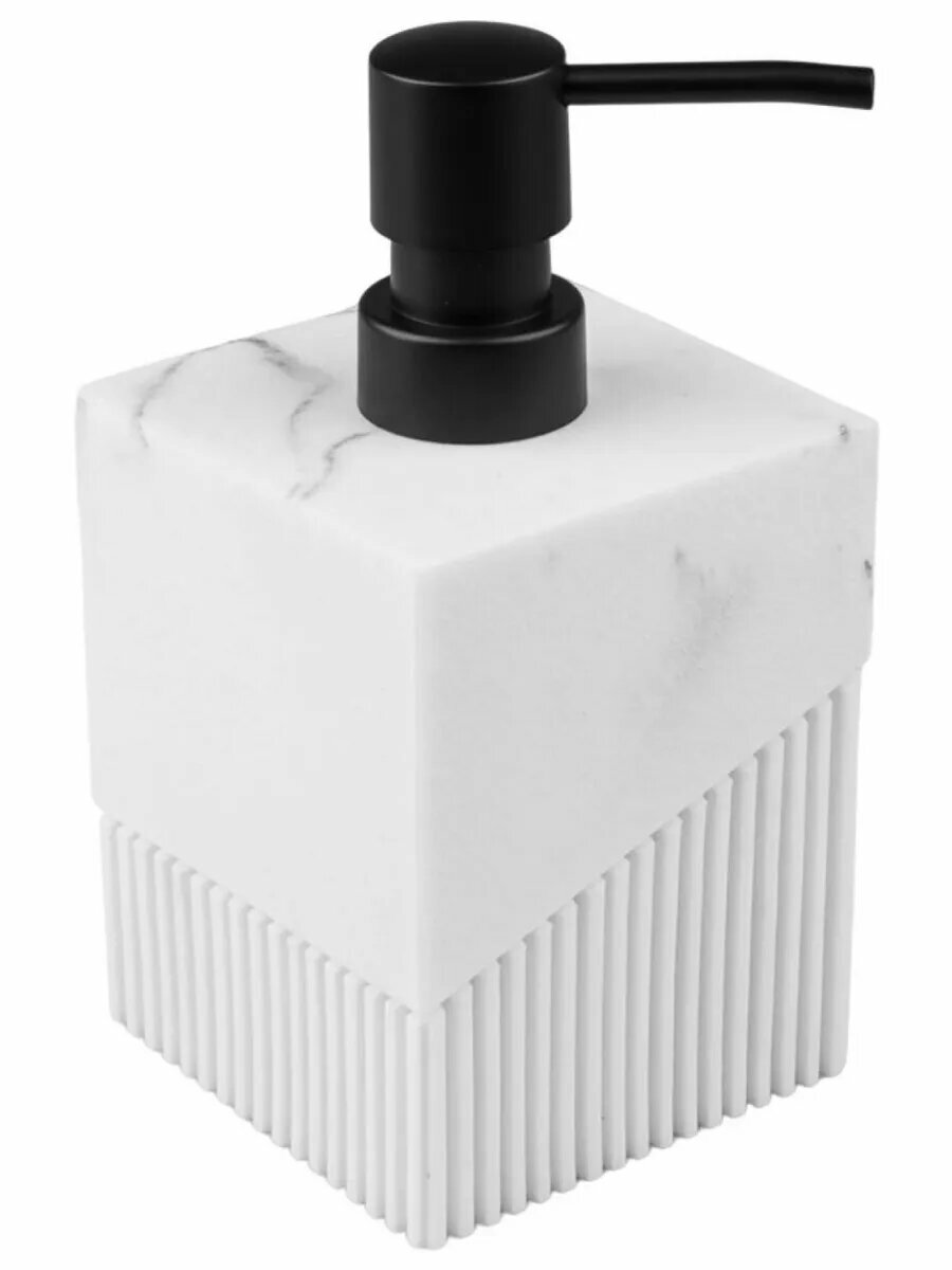 Диспенсер дозатор для жидкого мыла на кухню и в ванную PERFECTO LINEA Element Marble белый (35-618701)