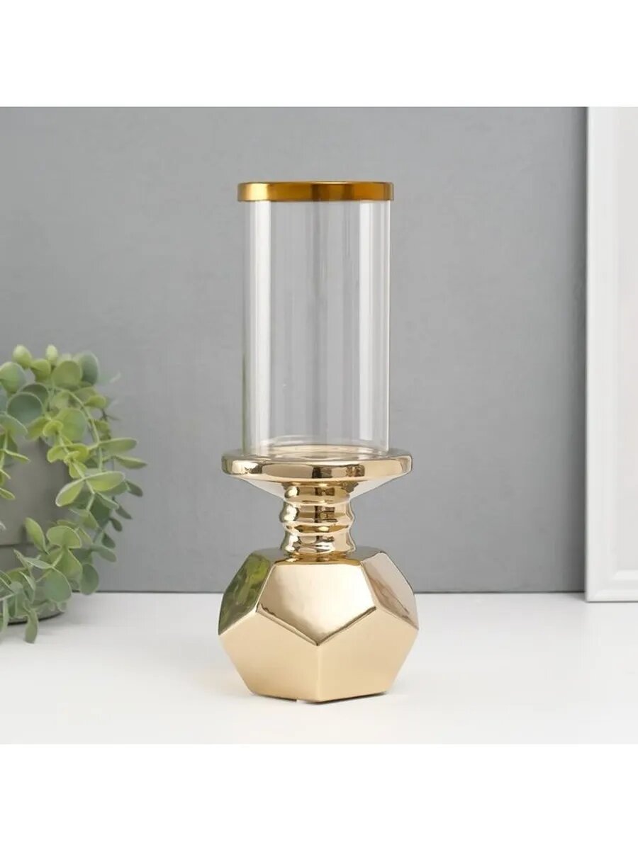 Подсвечник керамика стекло на 1 свечу 