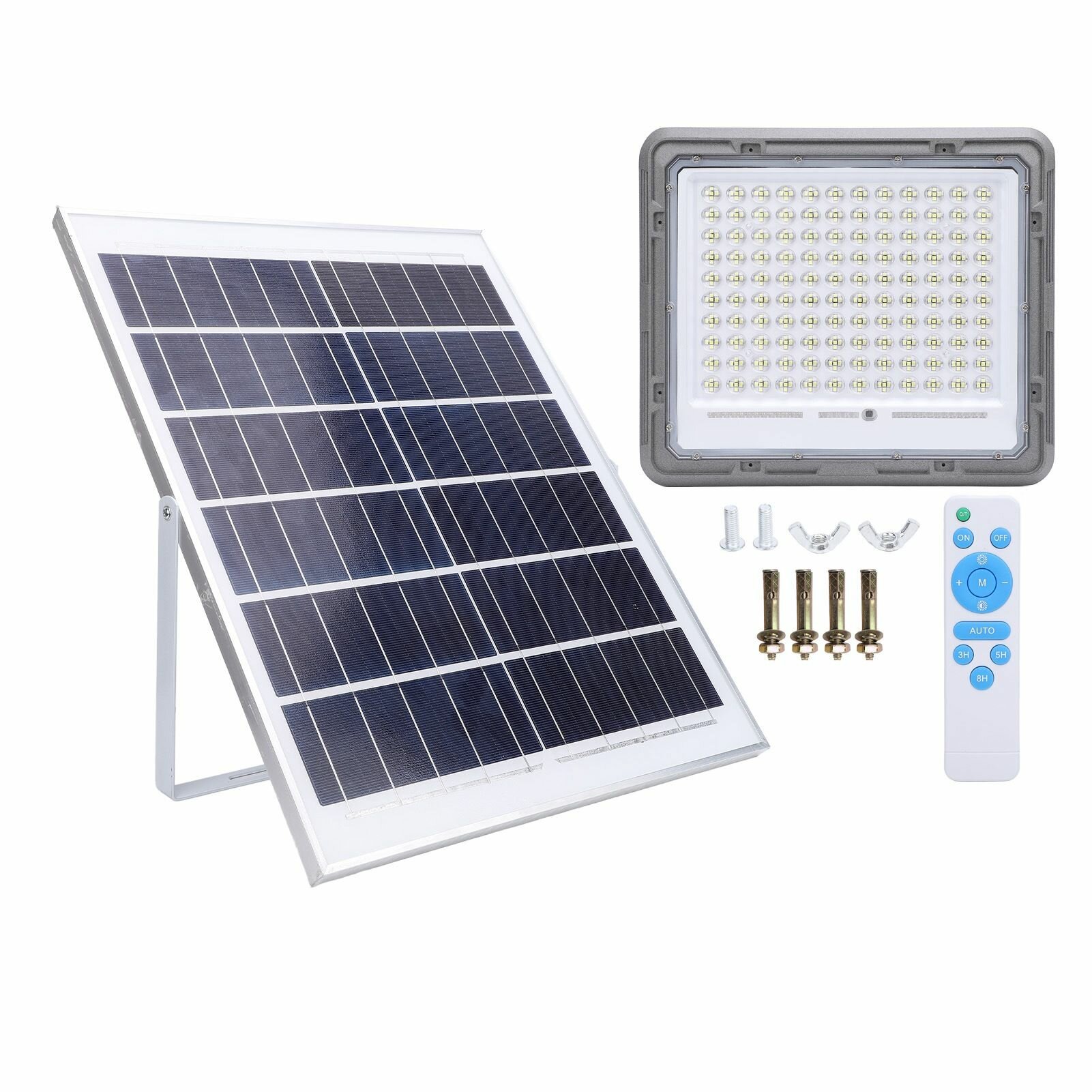 Солнечный прожектор 400W с 600 светодиодами, IP66, водонепроницаемый, для охраны участка