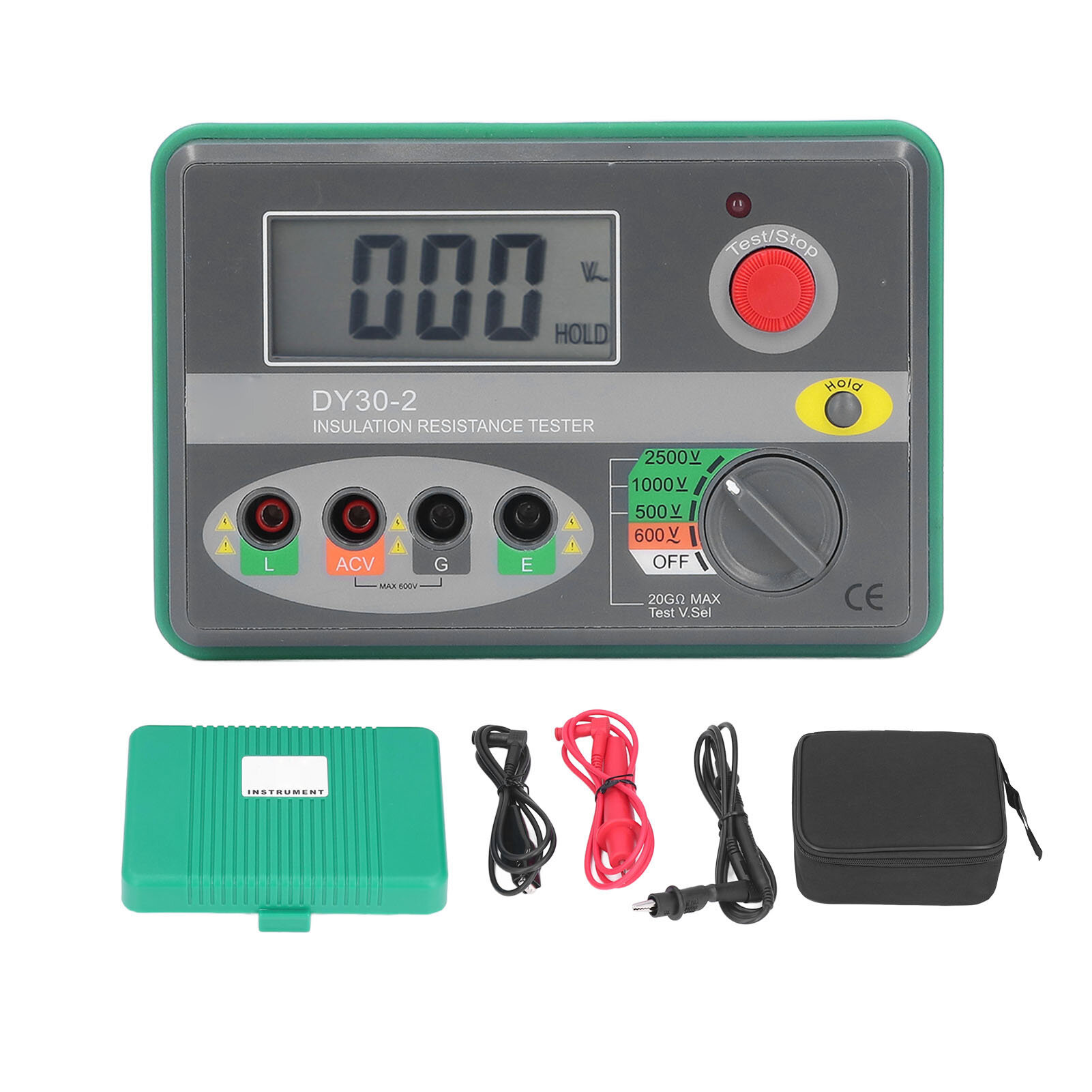 Тестер сопротивления изоляции 500 1000 2500 В 20 г Ом ЖК -дисплей Auto Range Digital Megommeter для электрических приборов